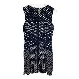 Just Taylor Black and White Knit  Body-Con Sleeveless Skater Dress‎ Sz 10